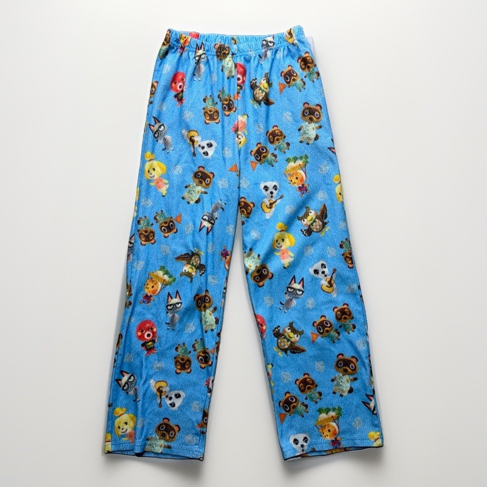 Nintendo Animal Crossing Pajama Pants M Youth New Horizons Fleece Gamer PJ